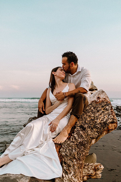 Tropical Beach Elopement Portraits in El Salvador